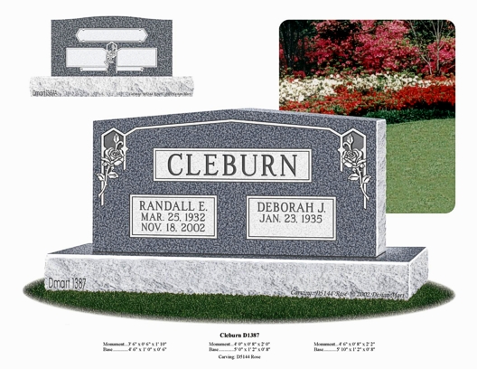 Selection guide plate showing a companion monument with two inscription panels