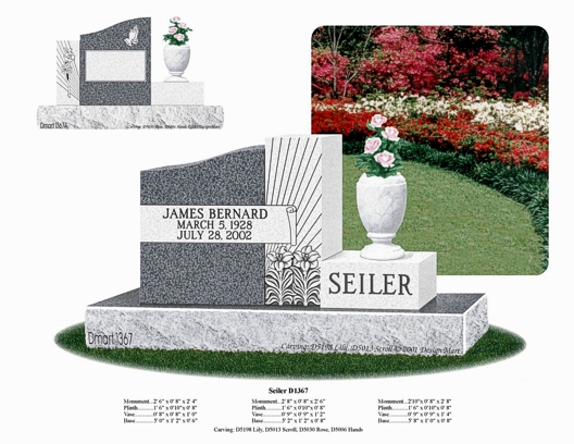 Selection guide plate showing a half serpentine monument