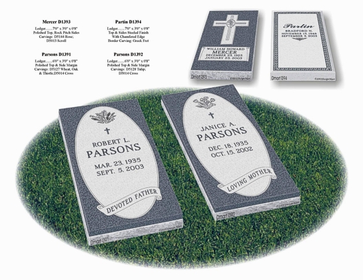 Selection guide plate showing grave ledgers or covers
